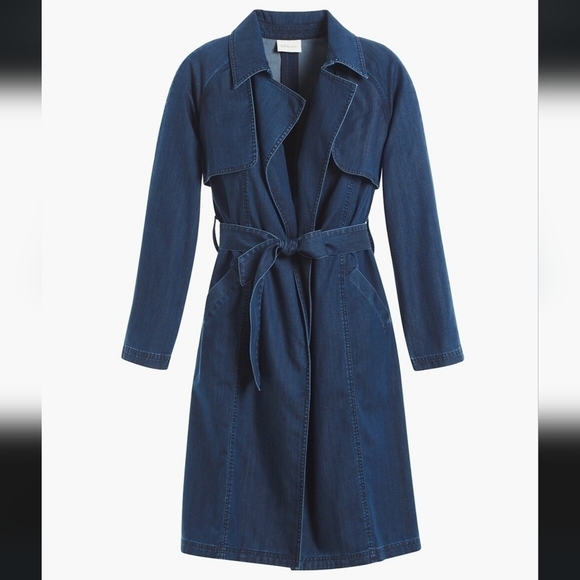Chico's Denim Trench Coat - Picture 1 of 8